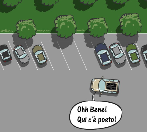 Se parcheggi bloccando le altre auto commetti reato