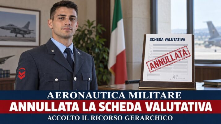 Aeronautica Militare, annullata la scheda valutativa: accolto il ricorso seguito dall’avv. Romano